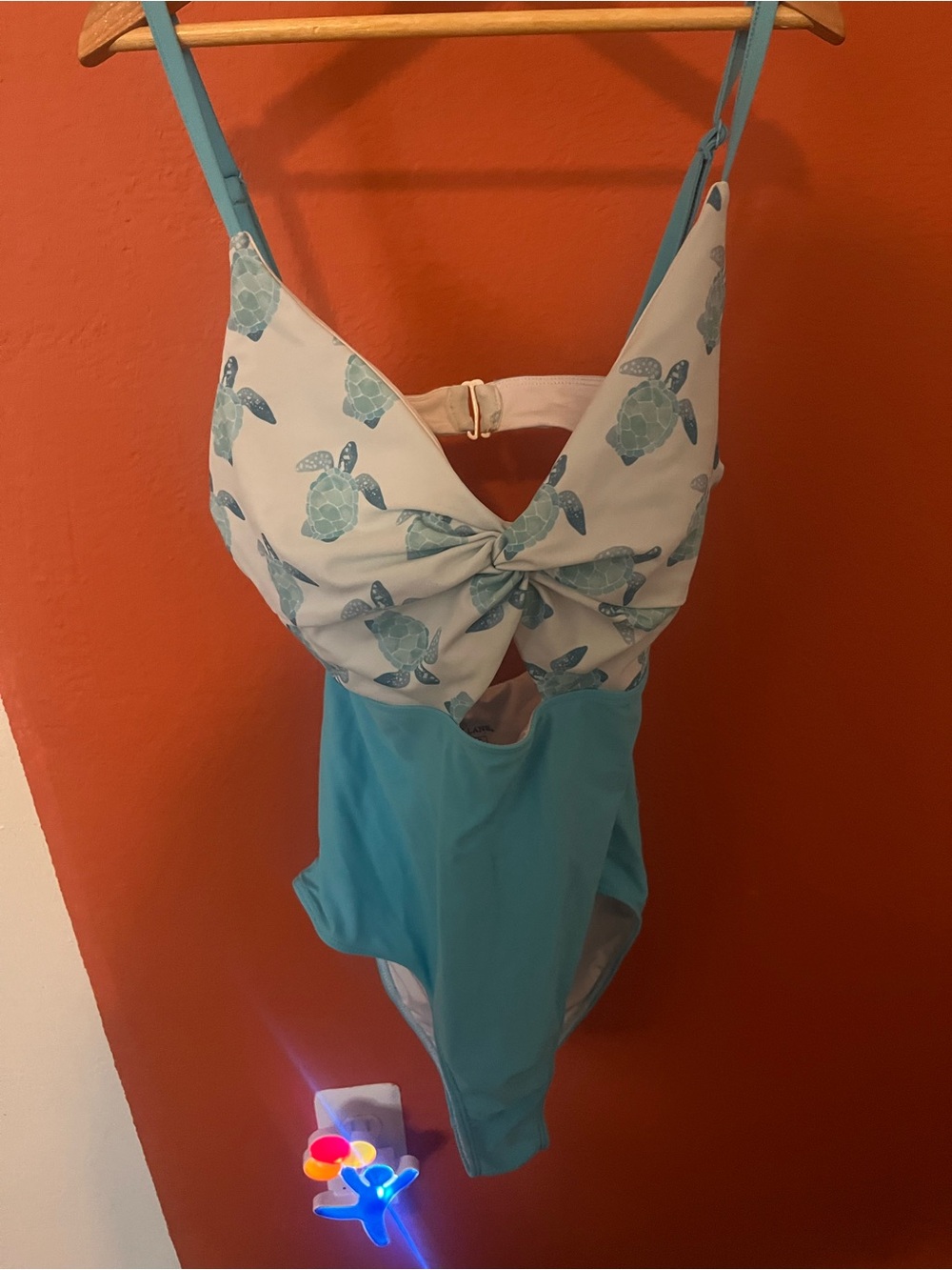 Mama matching Sea Turtle One-Piece Swimsuit in Aqua and White